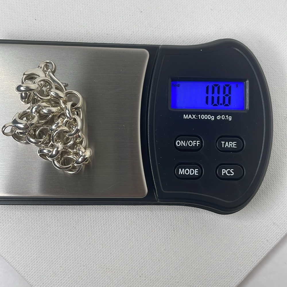 Bracelet Italian Sterling Silver 7.5” Rolo Chain Bracelet - Picture 5 of 9
